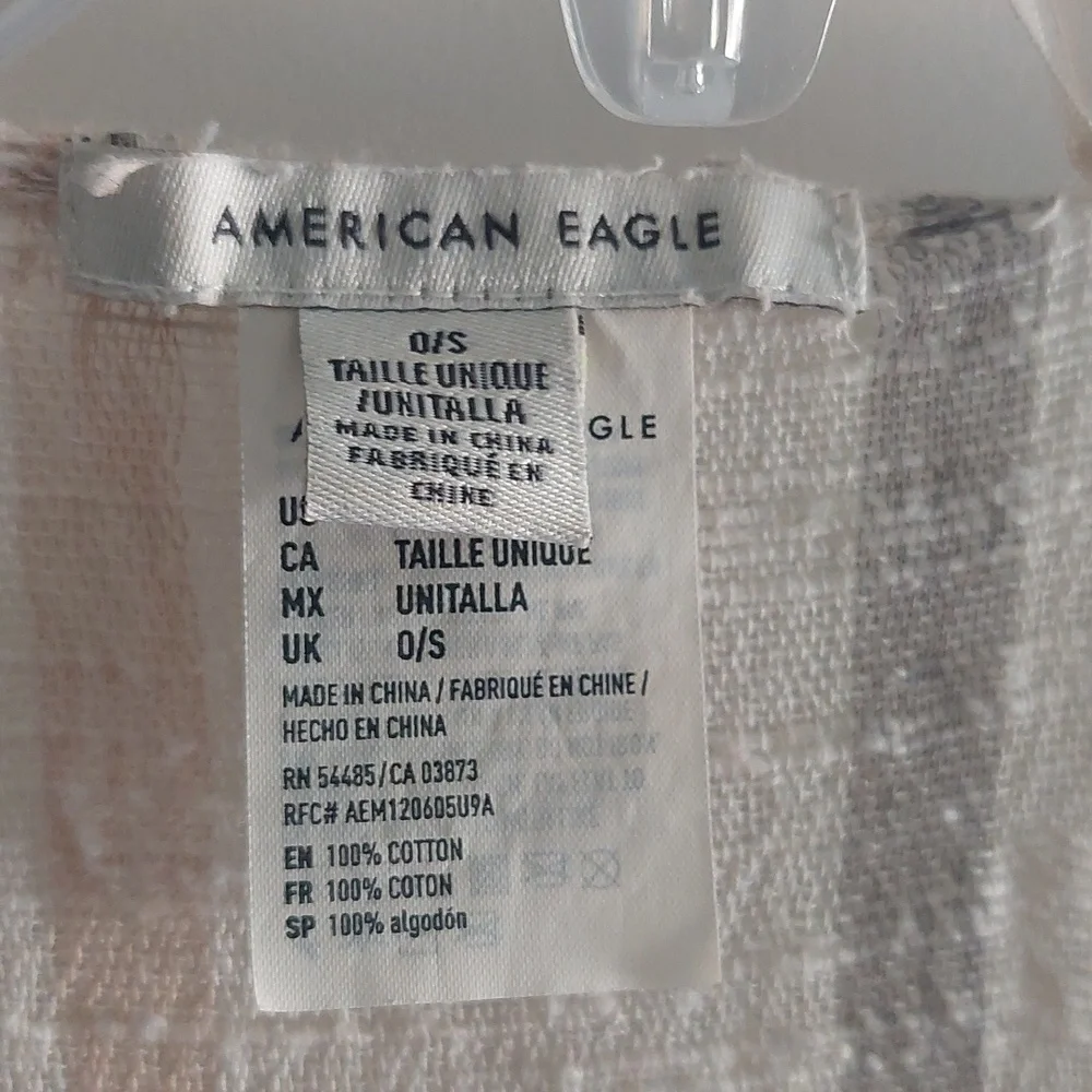 American Eagle Gauzy Cotton Lightweight Neutral Stripe Kimono